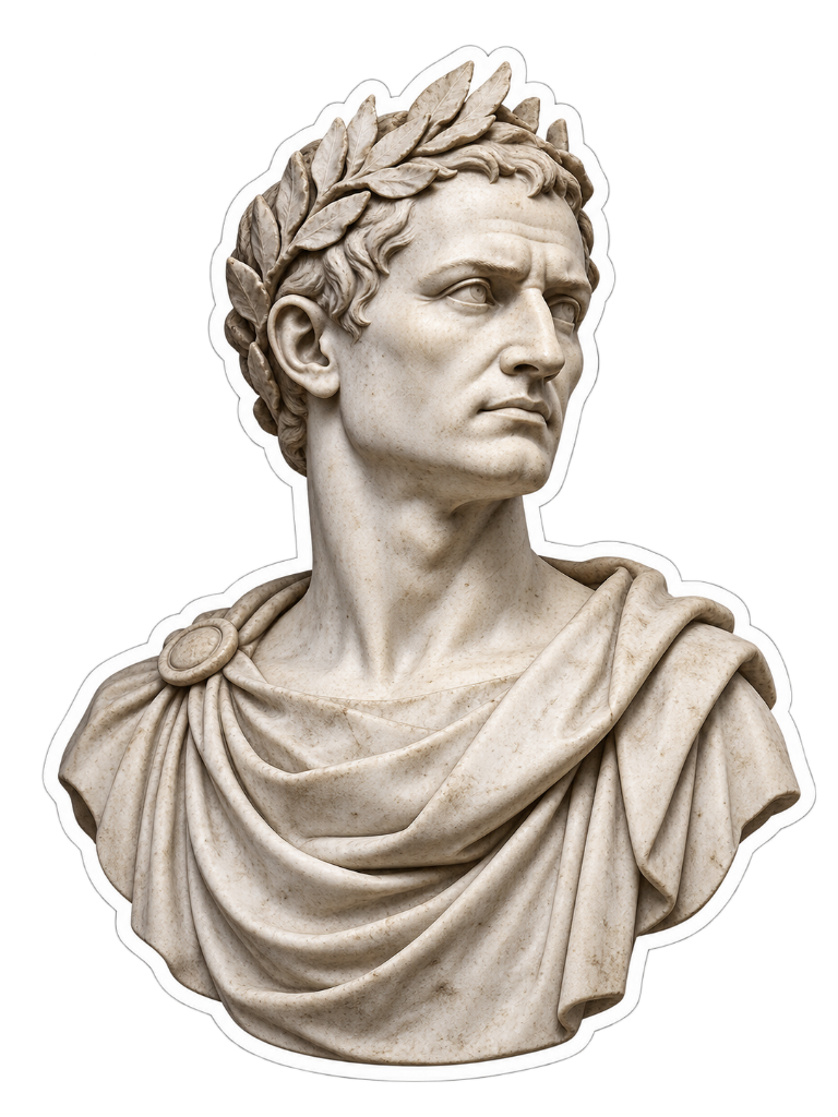 Julius Caesar bust sticker